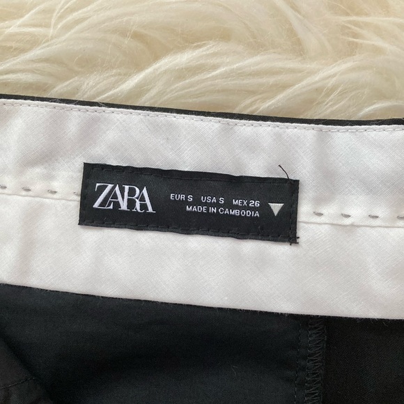Zara High-Waist Pleat Front Poplin Hem Menswear Style Trousers - Picture 3 of 12